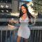 Women's Sling Round Collar Hollow Mesh Gauze Contrasting Wholesale Casual Explosive Slim Dresses