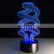 3D LED Night Lamp Hot Sale ABS Touch Base Abstract Spiral Bulb Lamp LED Night Light Table Illusion Decorative Lamp