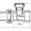 J3011 Brass Stop Backwater Valve  3-way water  meter valve /angel stop valve