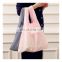 Stripe Foldable Green Shopping Bag Large Nylon Bags Women Handbags Thick Bag Foldable Waterproof Shoulder Handbag Eco-Friendly