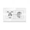 146 EU Standard Home Wall Charging Power Socket Outlet, 16A USB Germany Sockets with  Galss Panel Plug , AC110-250V