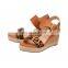 Women latest and beautiful quality design wedges high heels platform leopard print sandals ladies shoes