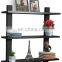 3 Tier Black Floating Shelf Asymmetric Square Wall Shelf Decorative Hanging Display Wall Mounted Hanging Shelf