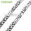 Topearl Jewelry Heavy Stainless Steel Set 11mm Flat Byzantine Set Chain Necklace Bracelet Silver Set SSJ02