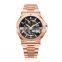 OEM Brand Wrist watch custom logo Mechanical Skeleton Black Dial Watches Water prooft Stainless Steel luxury men automatic watch
