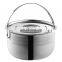 Stainless Steel Camping Cookware Set Campfire Cooking Pots and Pans Kit with Travel Tote Bag for Hiking Backpacking Barbecues