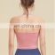 Ins Hot Selling Sexy Halter Neck Yoga Vest Front Scrunch Built In Bra Fixed Pads Women Sports Fitness Gym Wear Slim Fit Tank Top