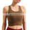 Naked Feeling Ribbed Crop Top Sports Yoga Fitness Bra Racer Back Breathable Women Workout Tank Top Training Running Active Wear