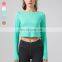 Butterfly Cross Back Quick Dry Outdoor sport top Ribbed Tshirt Breathable Women Long Sleeve Yoga Clothing Workout Fitness Top