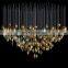 Modern Design Custom Indoor Decoration Fixture Hotel Hall Lobby LED Chandelier Luxury metal pendant lighting glass Chandeliers