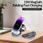 Wireless 15W 3 in 1 Fast Charging Phone Holder Zinc Alloy Folding Rotating Compatible With Apple 12 13 14 15 Pro Max