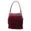 Wine red lady handbag bag shoulder bags leather tassel fashion handbags