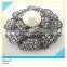 Grey Rhinestone Brooch Special Design for Jacket Decoration 5.5x9cm