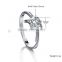 New 4 SIzes Fashion Zircon Inlaid Women Engagement Wedding Rings Silver