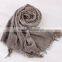 Wholesale Korean Japan Ladies Fashion Solid Color Plain 100% Linen Scarf