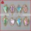 New gold electroplated natural clear crystal quartz gemstone arrowhead earring