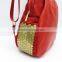 The new red embossed leather casual backpack, Wemen handbags
