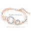 Fashion Jewelry 18K Rose Gold Filled Clear Unique Circle Austrian Crystal Bangle Bracelet