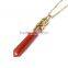 Beautiful 1pcs Red Agate Gold Jewelry Necklace Pendant