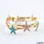 Gold starfish bracelet cuff wrap bracelet with diamond