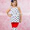 2015 Fashion Summer Kids Gold Polka dots dress with lovely BOW