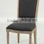 Classic French style Solid OAK Carved Black Linen Dining chair/restaurant chair(CH-809-OAK)