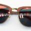 JM572 Custom Red Wood Sunglasses Metal Half Frame Mirror Polarized