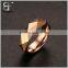 Mens Womens 6mm Tungsten Carbide Rhombus Rose Gold Ring Wedding Engagement Domed Band For Him Her