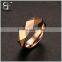 Women's Tungsten Carbide Silver/Rose Gold/Gold Plated Prism Rhombus Cut Wedding Ring 6mm