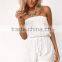 2016 latest fashion sexy strapless 100% cotton soft women summer beach jumpsuit
