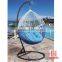 factory price outdoor furniture PE rattan egg shaped swing chair,hanging hammocks with stand,Outdoor Swinging Egg Chair