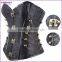 Factory Price Buckle Black OverBust Waistcoat Vests and Corsets Top