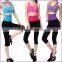 TopTie Women Contrast V-waist Stretch Capri Leggings Tights Colorful Sport Yoga Pants