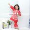 children's Christmas outfits for western girls 2pieces baby red stripe long sleeve outfits for Christmas