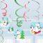 Red & Green Foild Hanging Swirl decoration for Christmas home party
