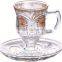 Glass cup set, high quality coffee set, bulk tea cups and saucers cheap