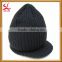 Custom Acrylic Knitted Hat Wholesale Winter Beanies Hats With Brim Acrylic Knitted Visor Beanie