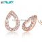 Silver 925 rose gold plated drop stud earrings