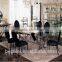 Glass Top Stainless Steel Arm Chair