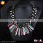 Turquoise and Alloy Spiker Drop Fashion Wheat Design Choker Necklace
