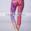 Ladies Colorful Printing Custom Pattern 3/4 Length Women Fitness Yoga Legging