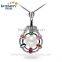 New Design Fashion Colorful Rhinestone Real Freshwater Cultured Pearl Pendant