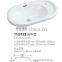 112/122 Bathroom playground shaped semi-counter basin with Faucet mounting holes