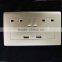 Double USB charging wall socket with switch 3 pin wall socket with usb
