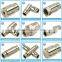 E0394 high pressure push-in Tee connector brass with nickel plated for connecting nylon tubing and stainless steel tubing