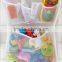 Mesh hanging shower portable quick dry bath accessory organizer with many pockets