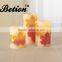 Flameless LED Candle 3-Piece Flameless LED Harvest Pillar Candles Set