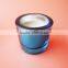 stained blue soy candle thick glass candle cup