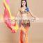 High quality elegant orange side slits long style performing belly dance skirt for ladies
