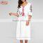Belted Embroidered Midi Dress With Sleeves New Fashion Boho Clothing Long Sleeve Embroidery Midi Dress HSD7312
